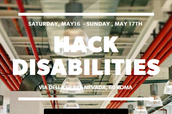 #HackDisabilities – Roma, 16 e 17 maggio