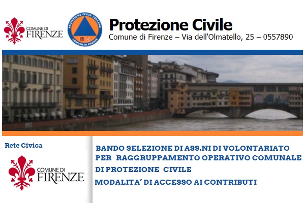 Comune di Firenze: bando per la selezione delle associazioni di volontariato